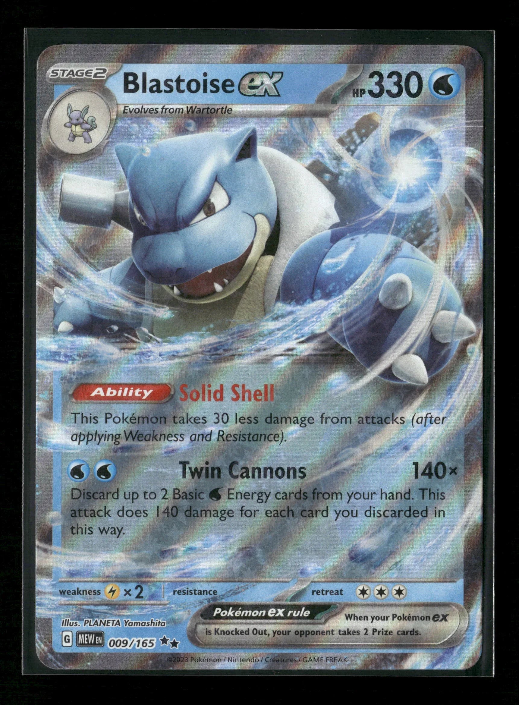Blastoise ex - Double Rare SV: Scarlet & Violet 151 009/165 NM - Kang's Collectibles