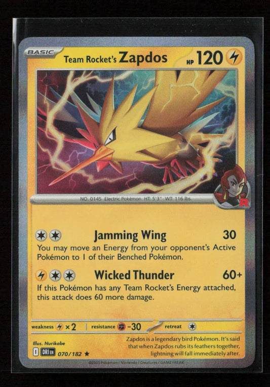 Team Rocket's Zapdos Rare SV10: Destined Rivals 070/182 NM - Kang's Collectibles