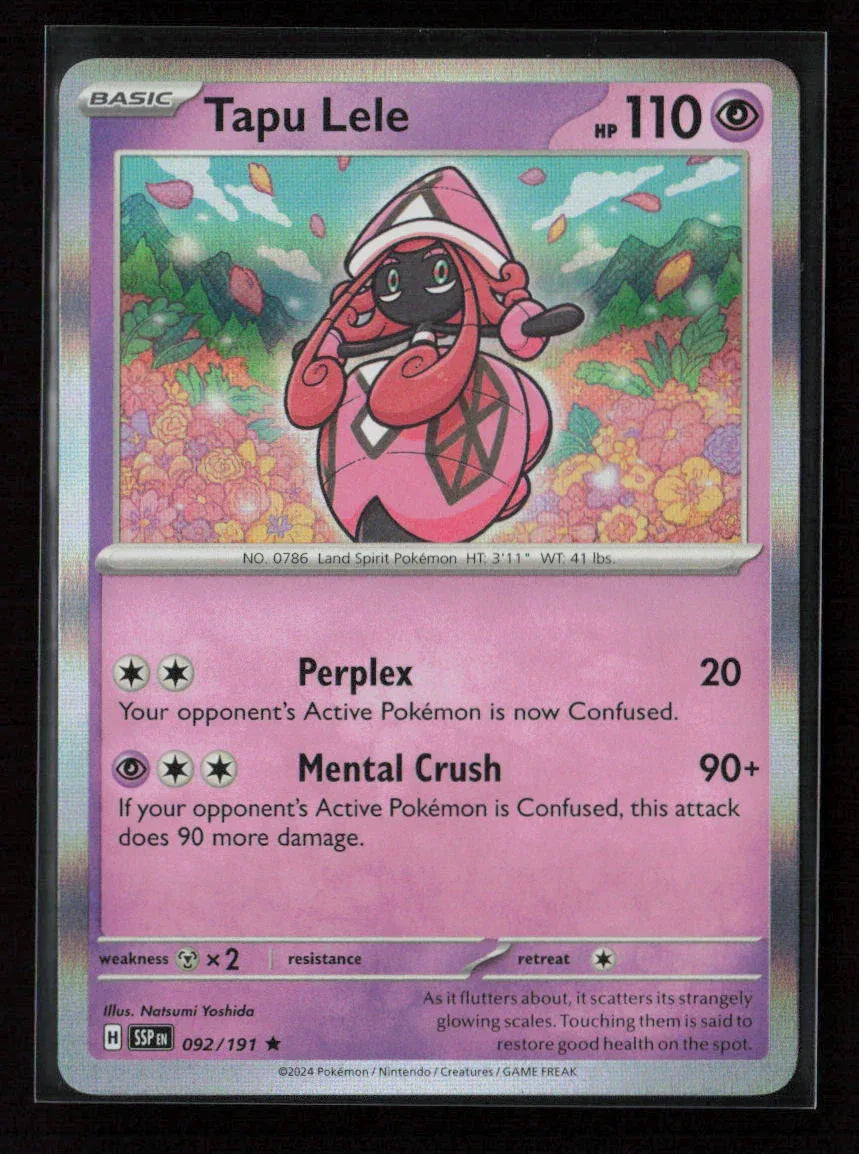 Tapu Lele Rare SV08: Surging Sparks 092/191 NM - Kang's Collectibles
