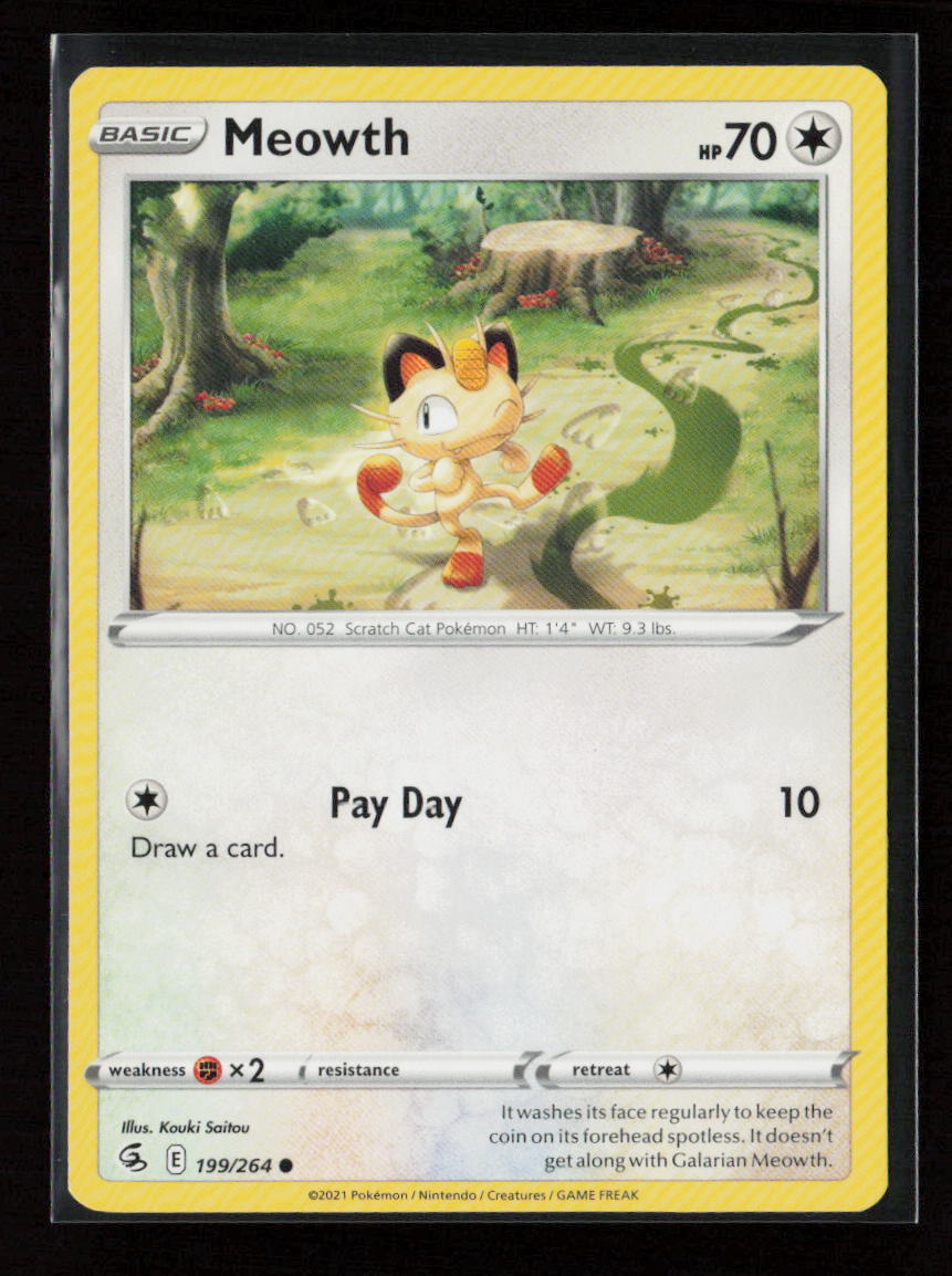 Meowth Common SWSH08: Fusion Strike 199/264 LP