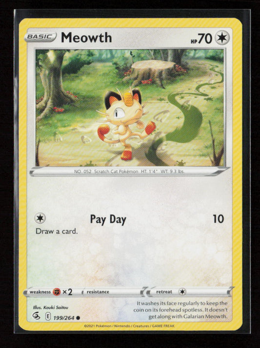 Meowth Common SWSH08: Fusion Strike 199/264 LP