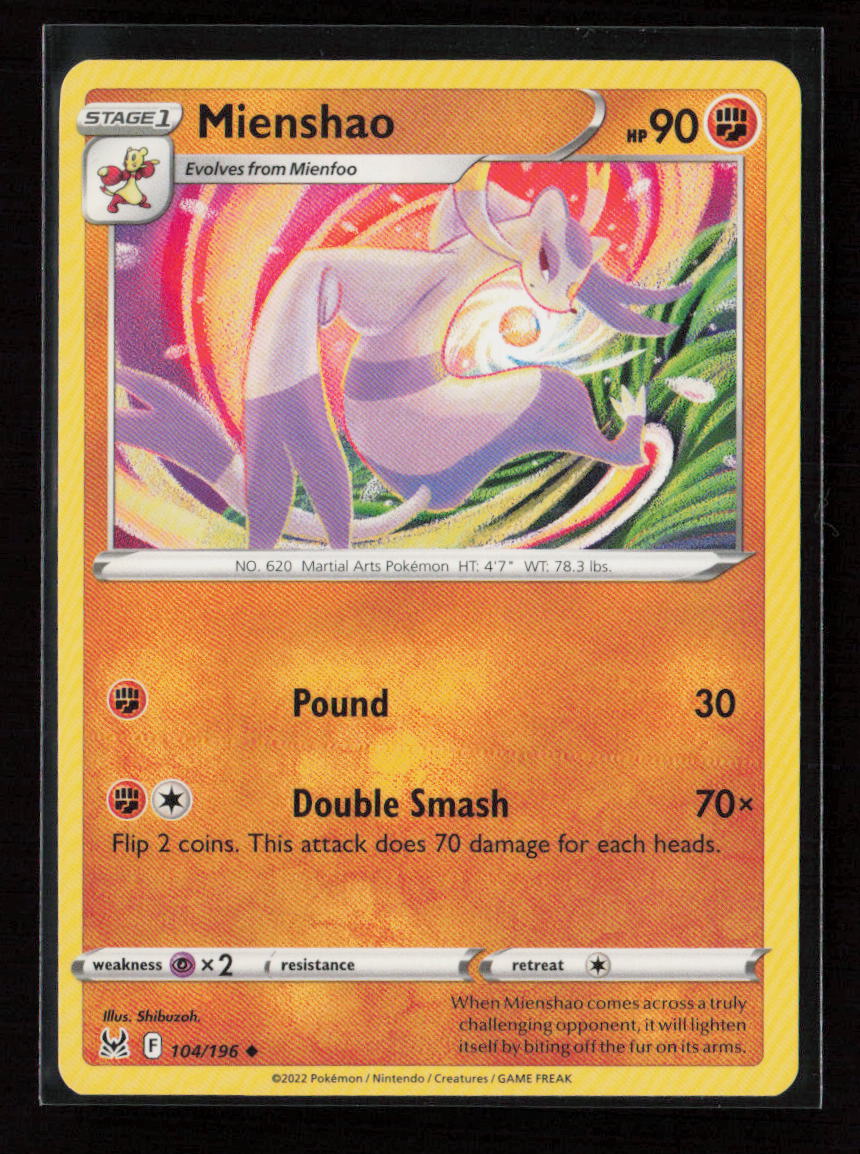 Mienshao Uncommon SWSH11: Lost Origin 104/196 LP