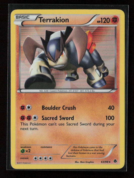 Terrakion Holo Rare Emerging Powers 63/98 LP - Kang's Collectibles