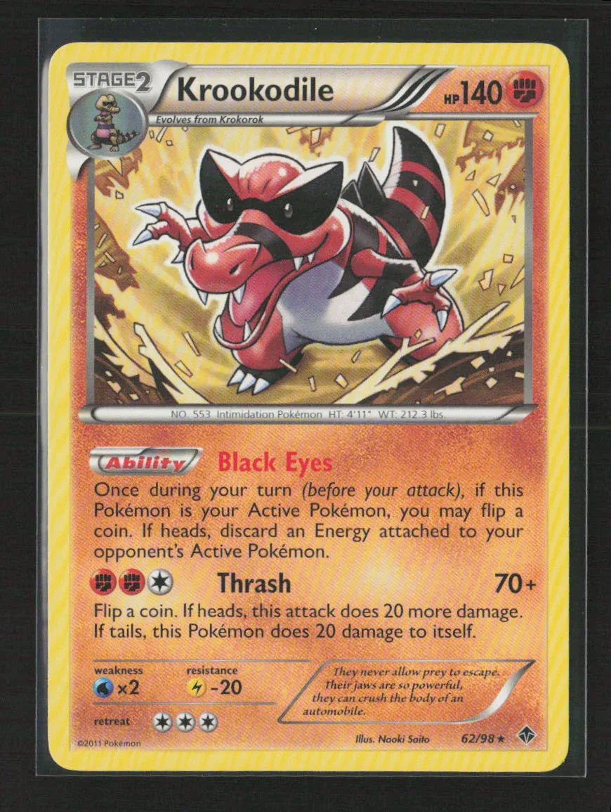 Krookodile Rare Emerging Powers 62/98 NM - Kang's Collectibles