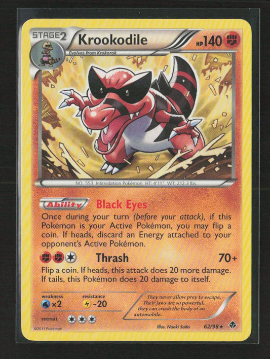 Krookodile Rare Emerging Powers 62/98 NM - Kang's Collectibles