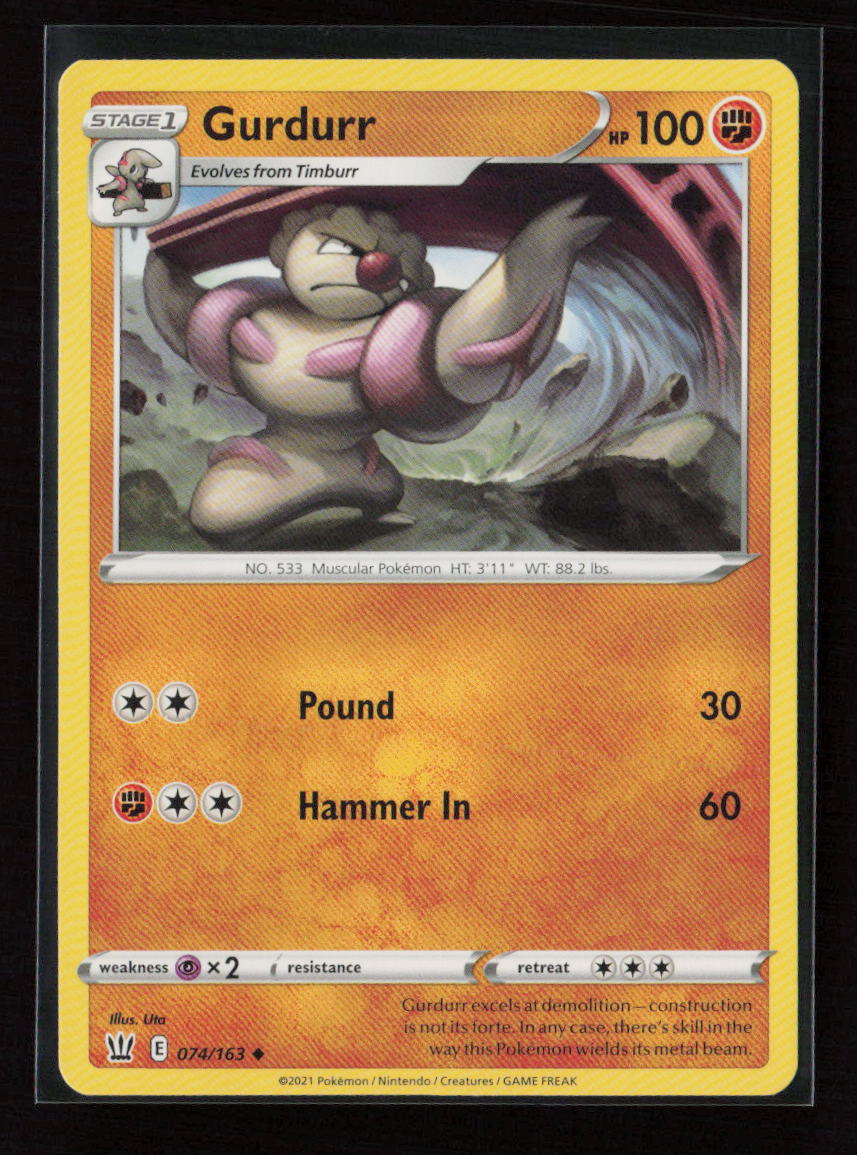 Gurdurr Uncommon SWSH05: Battle Styles 074/163 LP