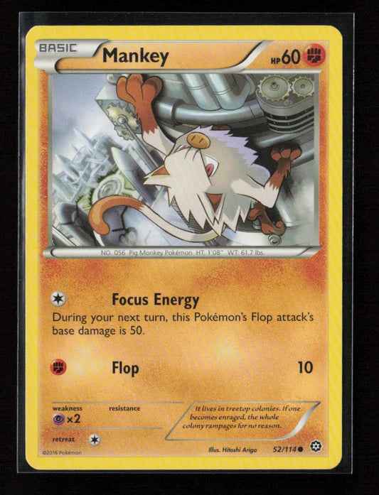 Mankey Common XY - Steam Siege 52/114 NM - Kang's Collectibles