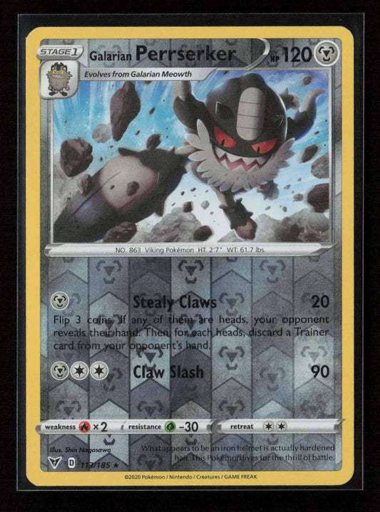 Galarian Perrserker Rare SWSH04: Vivid Voltage 113/185 NM - Kang's Collectibles