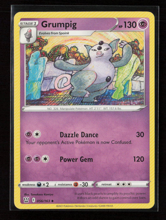 Grumpig Uncommon SWSH05: Battle Styles 056/163 LP