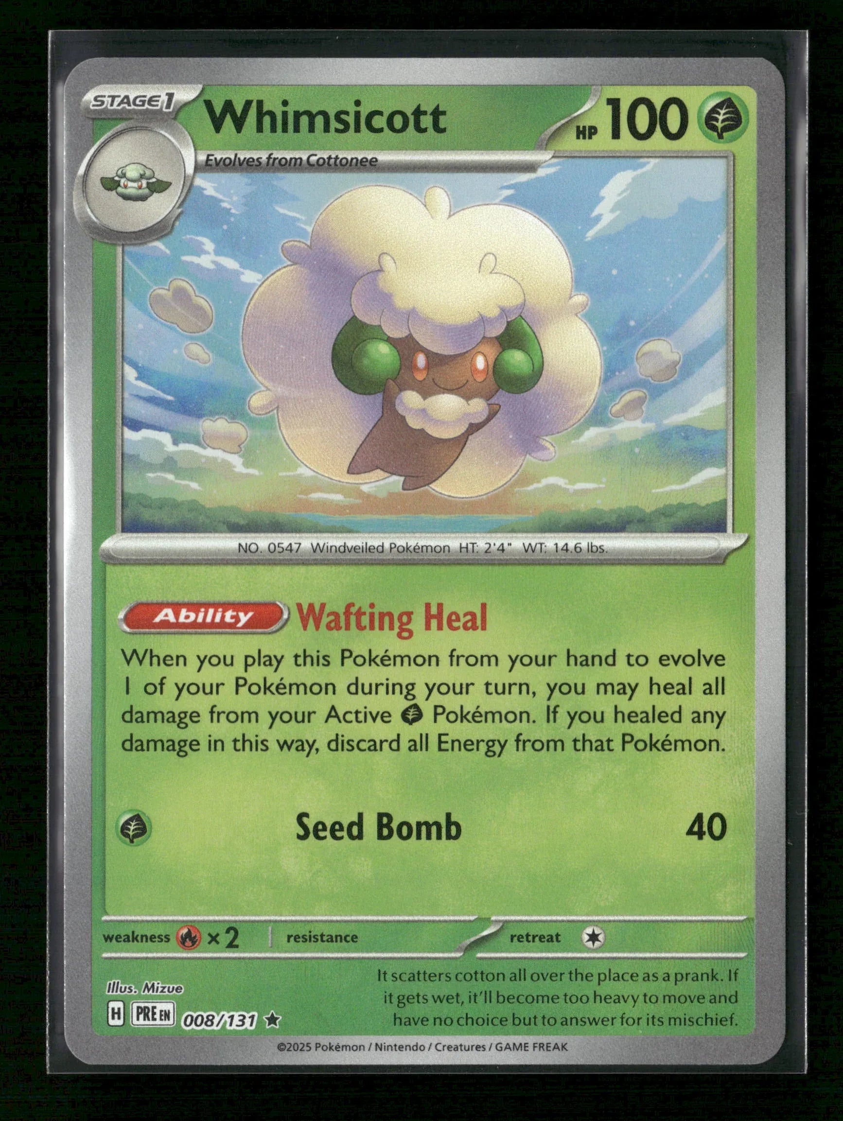 Whimsicott (Poke Ball Pattern) Rare SV: Prismatic Evolutions 008/131 NM - Kang's Collectibles