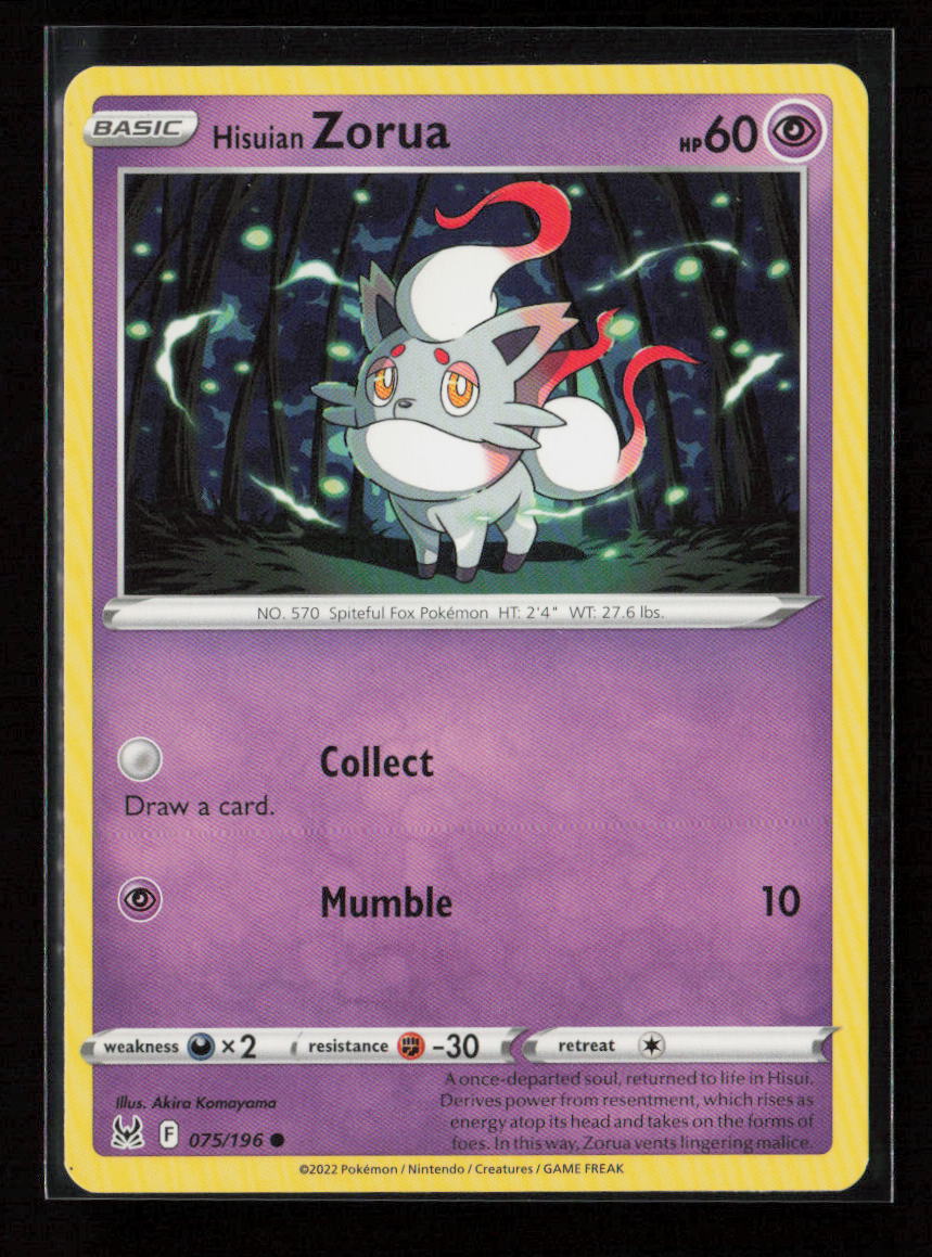 Hisuian Zorua Common SWSH11: Lost Origin 075/196 LP