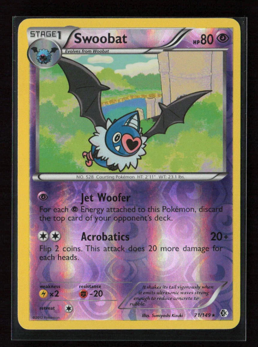 Swoobat Rare Boundaries Crossed 71/149 NM - Kang's Collectibles