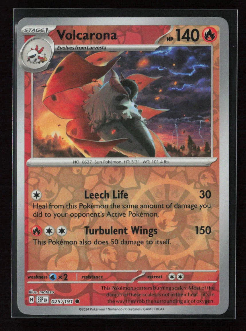 Volcarona Common SV08: Surging Sparks 025/191 NM - Kang's Collectibles