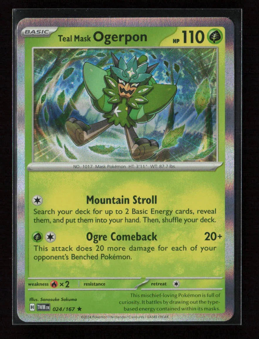Teal Mask Ogerpon Rare SV06: Twilight Masquerade 024/167 NM - Kang's Collectibles