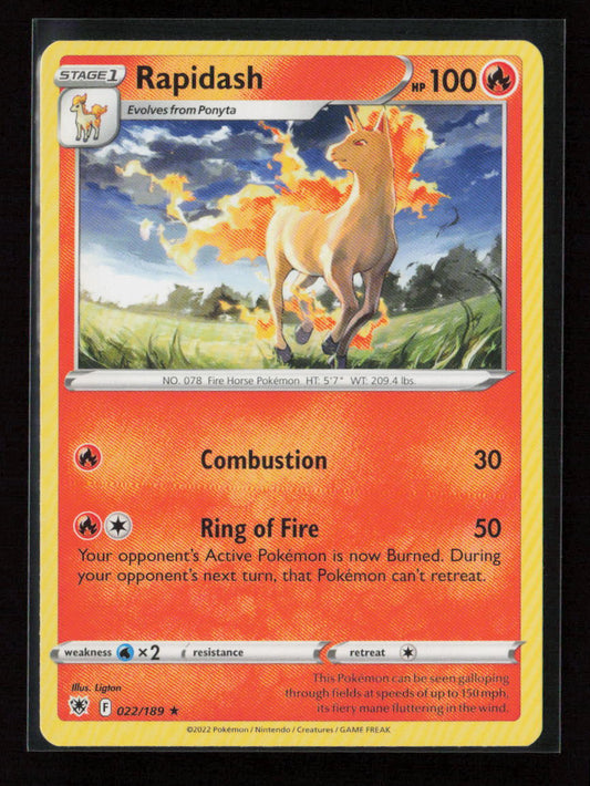 Rapidash Rare SWSH10: Astral Radiance 022/189 LP