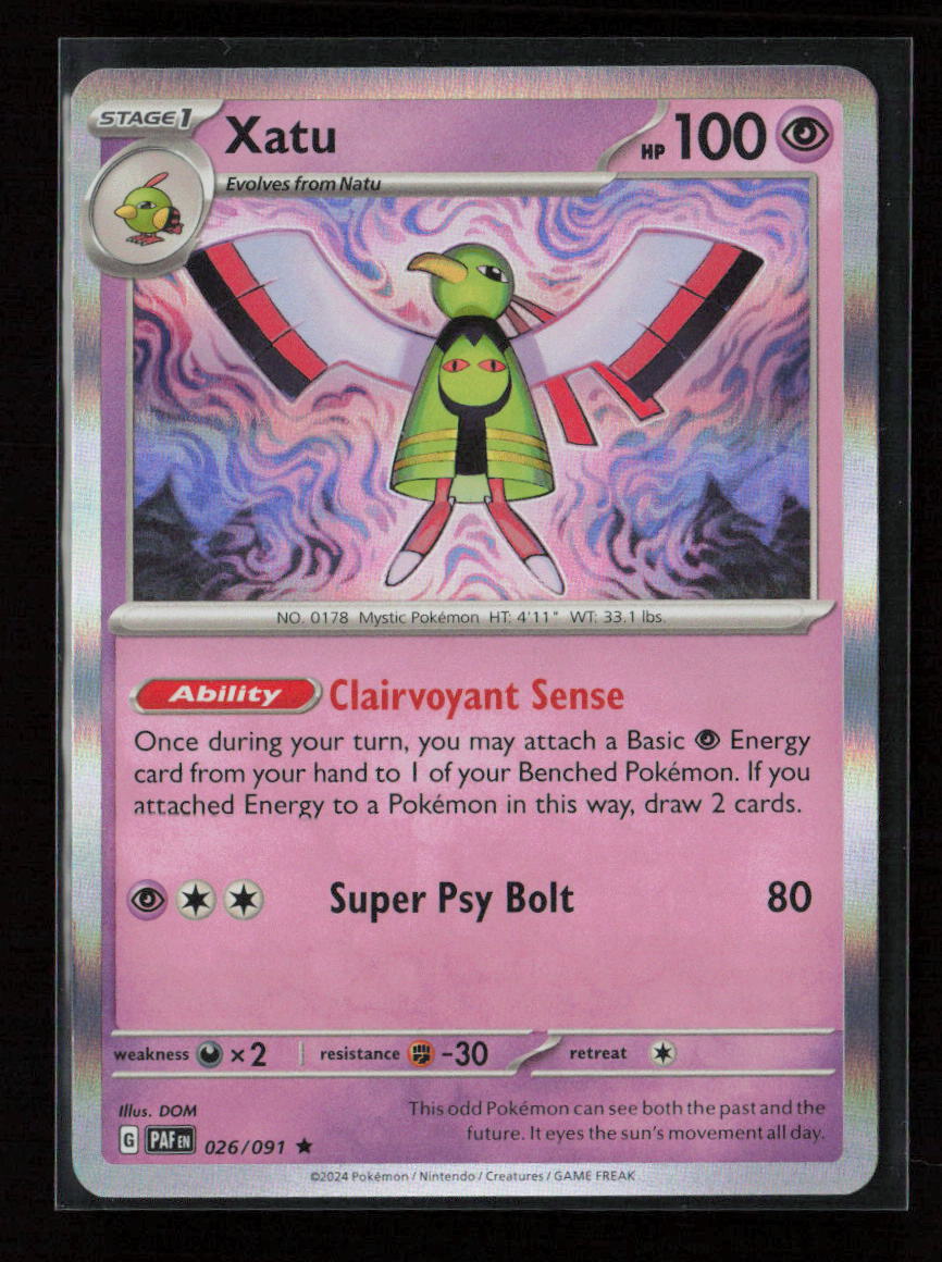 Xatu - Rare SV: Paldean Fates 026/091 NM
