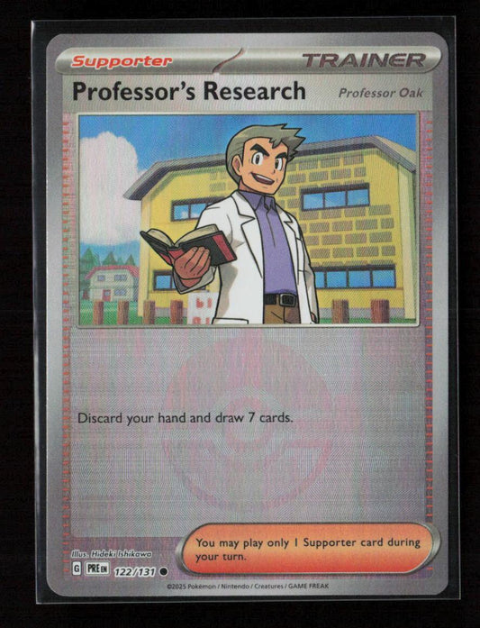 Professor's Research [Professor Oak] (Poke Ball Pattern) Common SV: Prismatic Evolutions 122/131 NM - Kang's Collectibles