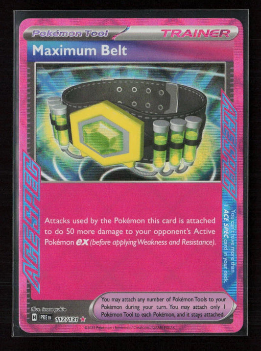 Maximum Belt ACE SPEC Rare SV: Prismatic Evolutions 117/131 NM - Kang's Collectibles
