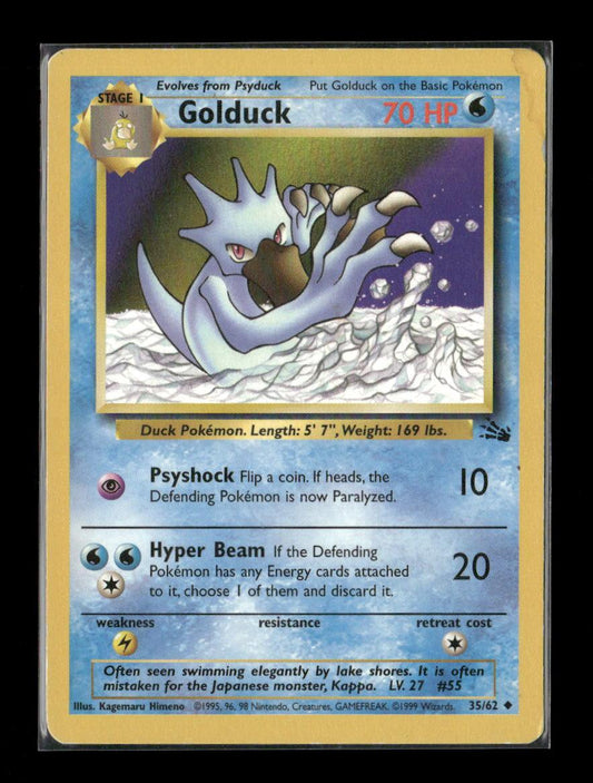 Golduck Uncommon Fossil 35/62 LP - Kang's Collectibles