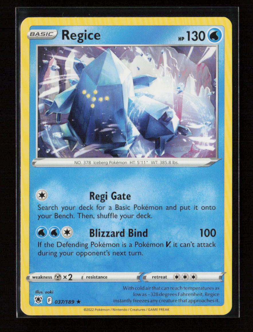 Regice Rare SWSH10: Astral Radiance 037/189 LP