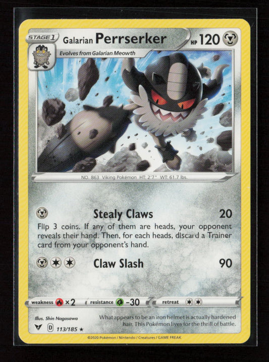 Galarian Perrserker Rare SWSH04: Vivid Voltage 113/185 LP