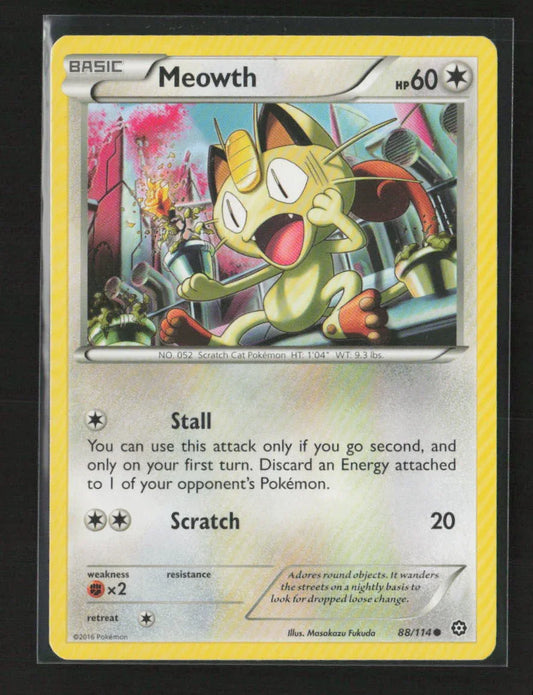 Meowth Common XY - Steam Siege 88/114 LP - Kang's Collectibles