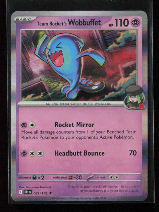 Team Rocket's Wobbuffet Rare SV10: Destined Rivals 082/182 NM - Kang's Collectibles