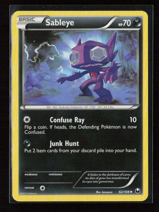 Sableye Uncommon Dark Explorers 62/108 LP - Kang's Collectibles