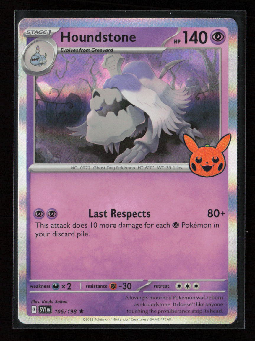 Houndstone Rare Trick or Trade BOOster Bundle 2023 106/198 NM