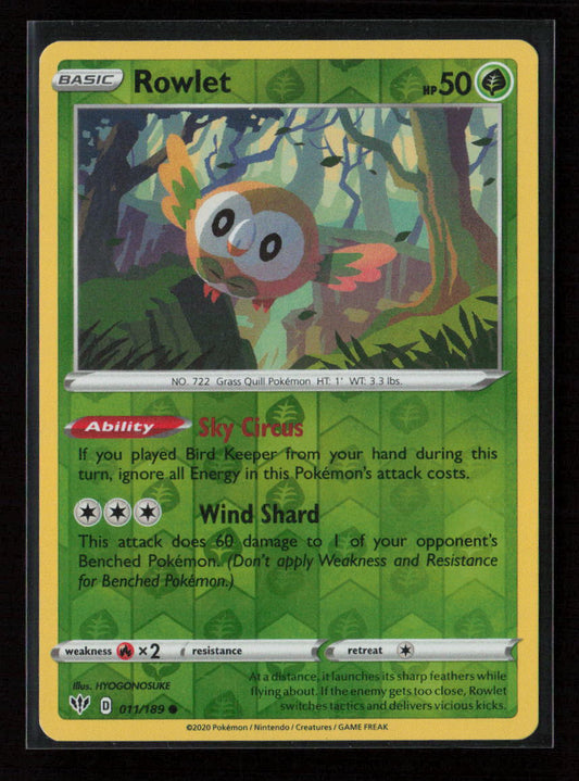 Rowlet Common SWSH03: Darkness Ablaze 011/189 LP