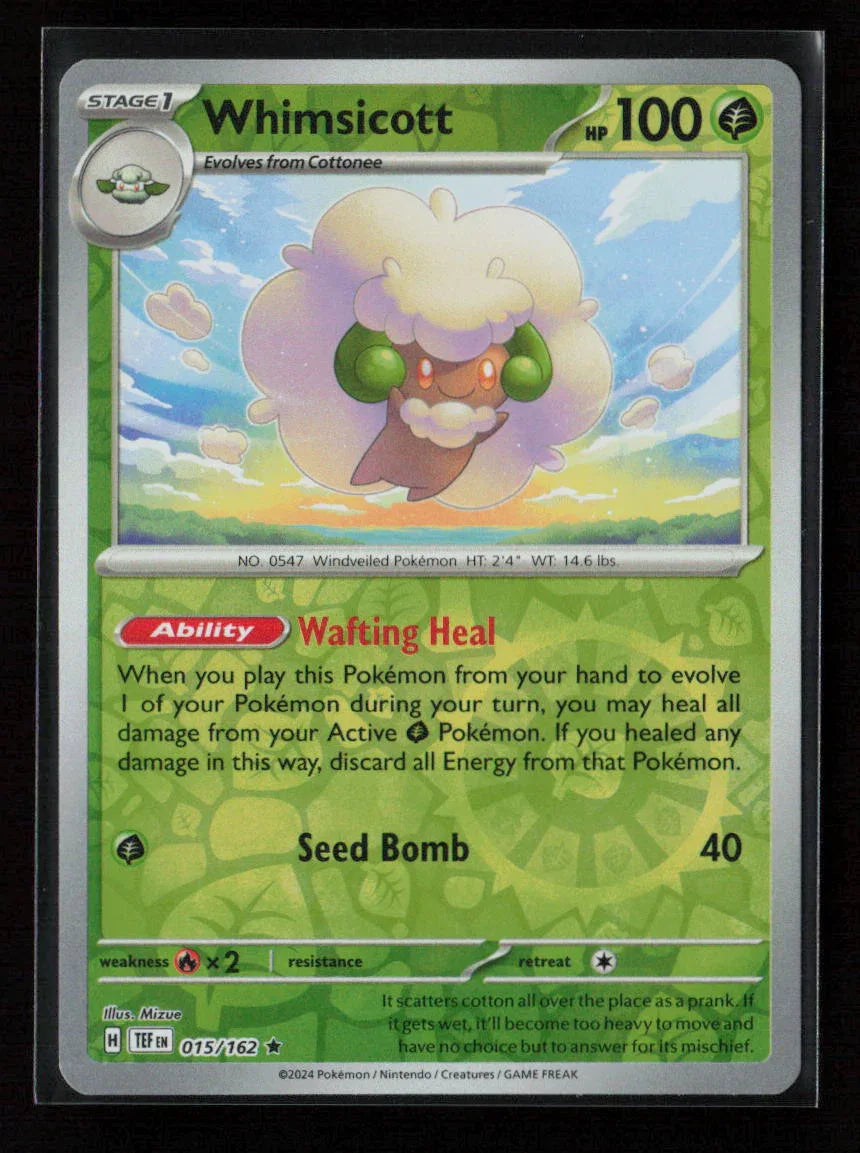 Whimsicott Rare SV05: Temporal Forces 015/162 NM - Kang's Collectibles