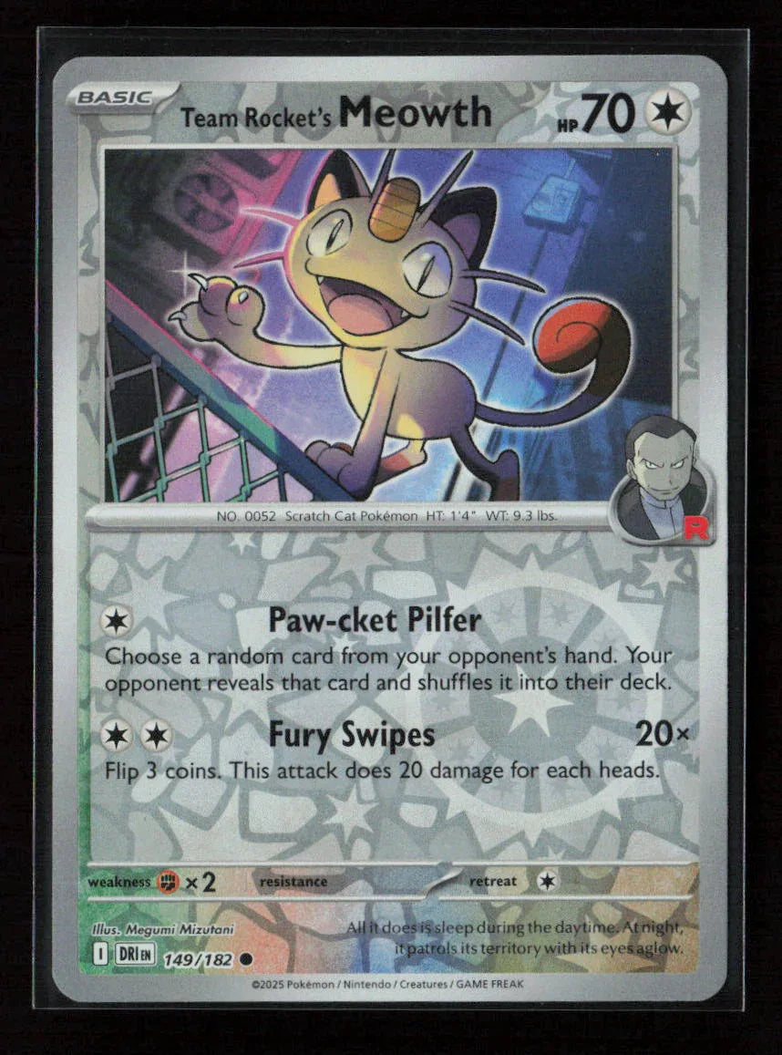 Team Rocket's Meowth Common SV10: Destined Rivals 149/182 NM - Kang's Collectibles