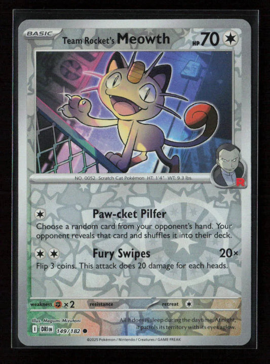 Team Rocket's Meowth Common SV10: Destined Rivals 149/182 NM - Kang's Collectibles