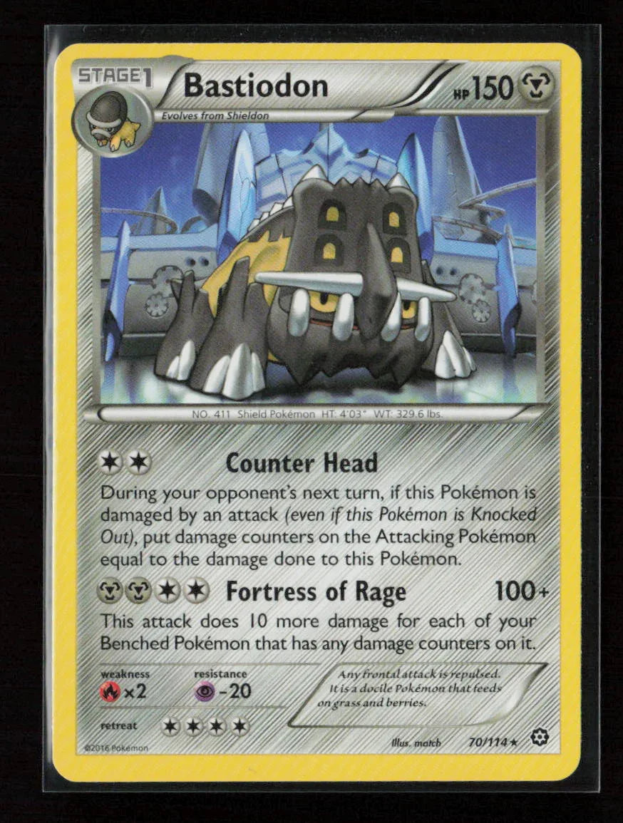 Bastiodon Rare XY - Steam Siege 70/114 LP - Kang's Collectibles