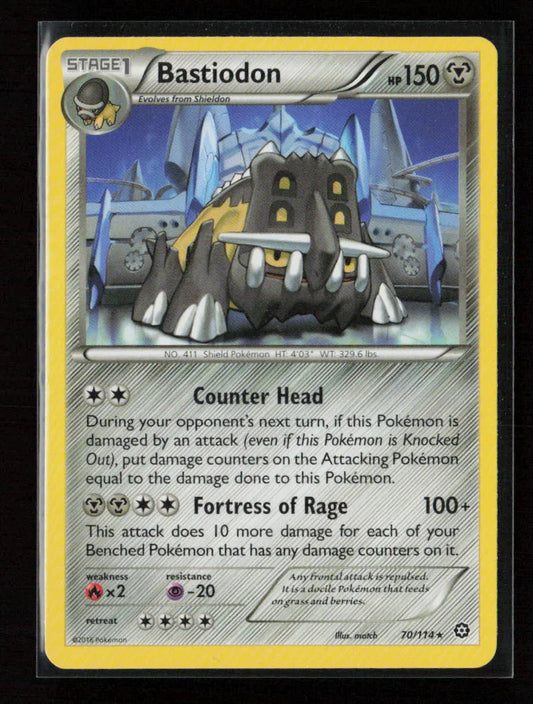 Bastiodon Rare XY - Steam Siege 70/114 LP - Kang's Collectibles