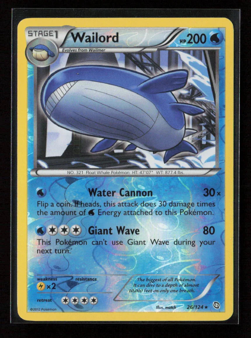Wailord Holo Rare Dragons Exalted 26/124 LP - Kang's Collectibles