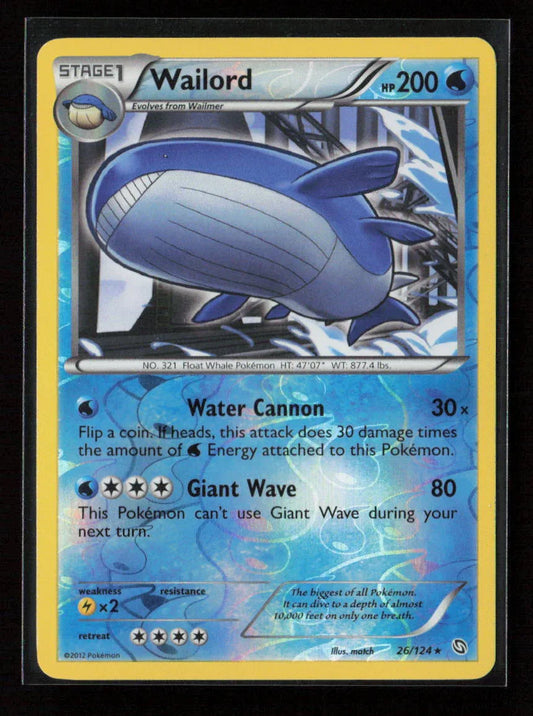 Wailord Holo Rare Dragons Exalted 26/124 LP - Kang's Collectibles