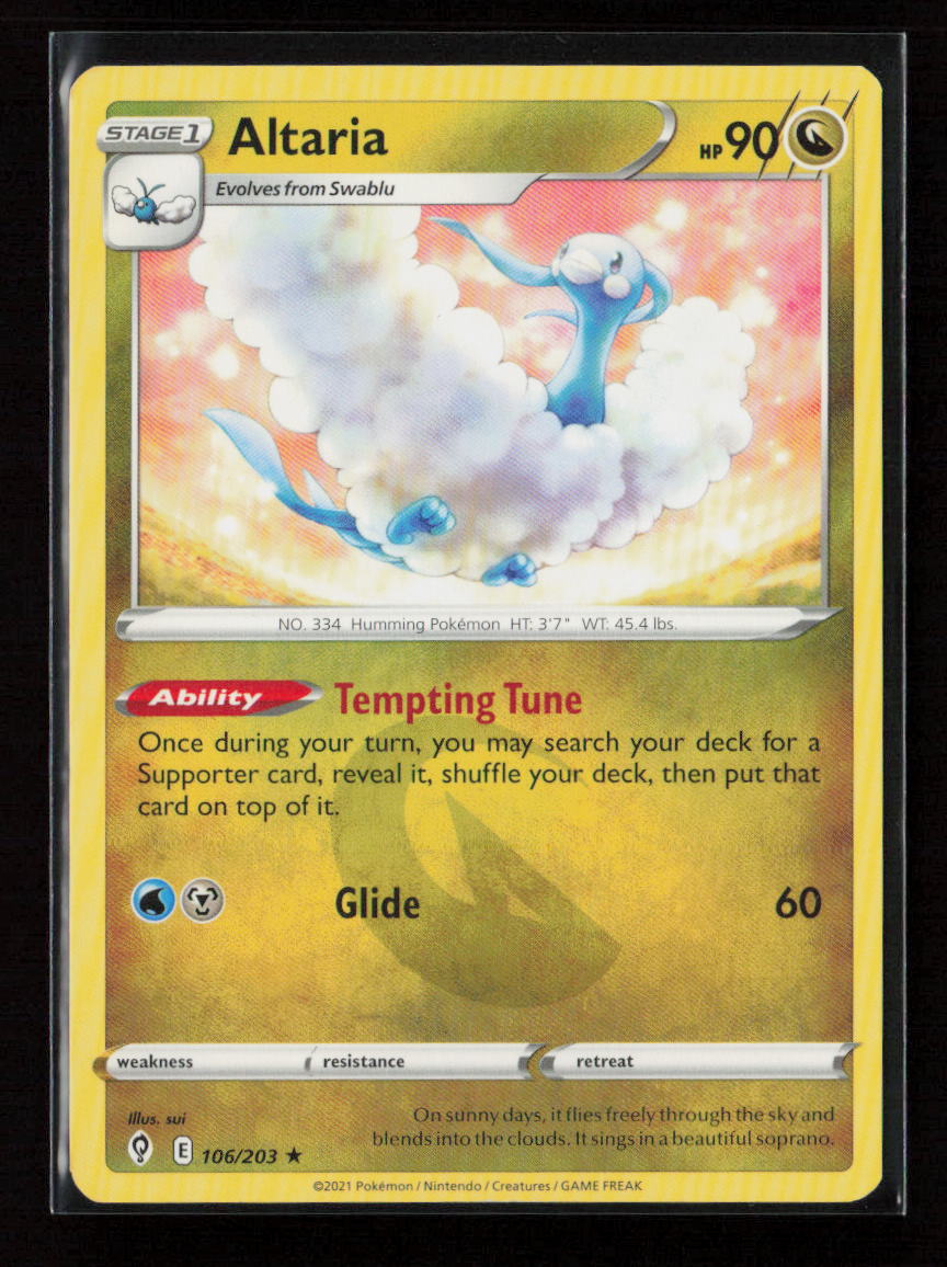 Altaria Rare SWSH07: Evolving Skies 106/203 LP