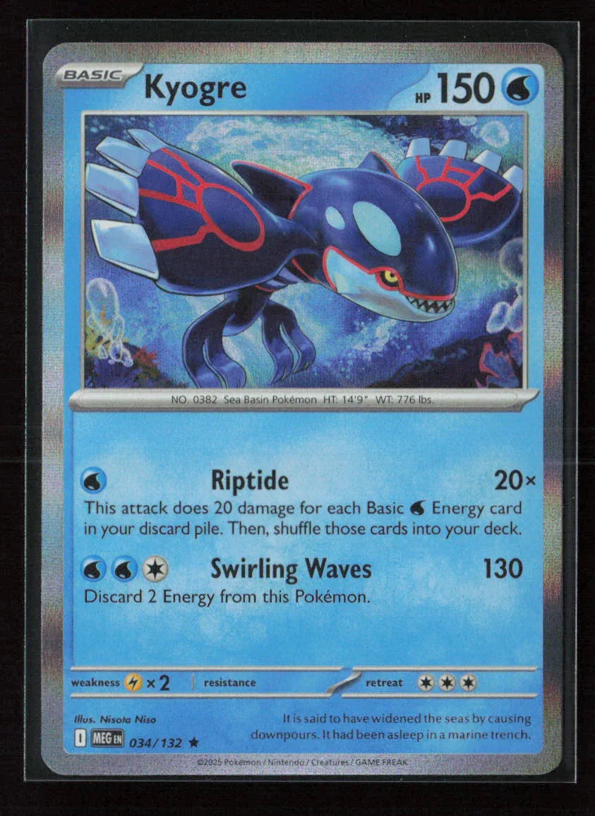 Kyogre Rare ME01: Mega Evolution 034/132 NM - Kang's Collectibles