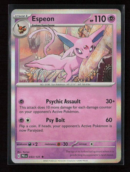 Espeon Rare SV: Prismatic Evolutions 033/131 NM