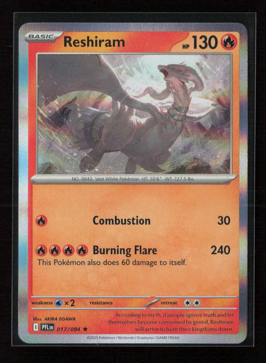 Reshiram Rare ME02: Phantasmal Flames 017/094 NM - Kang's Collectibles