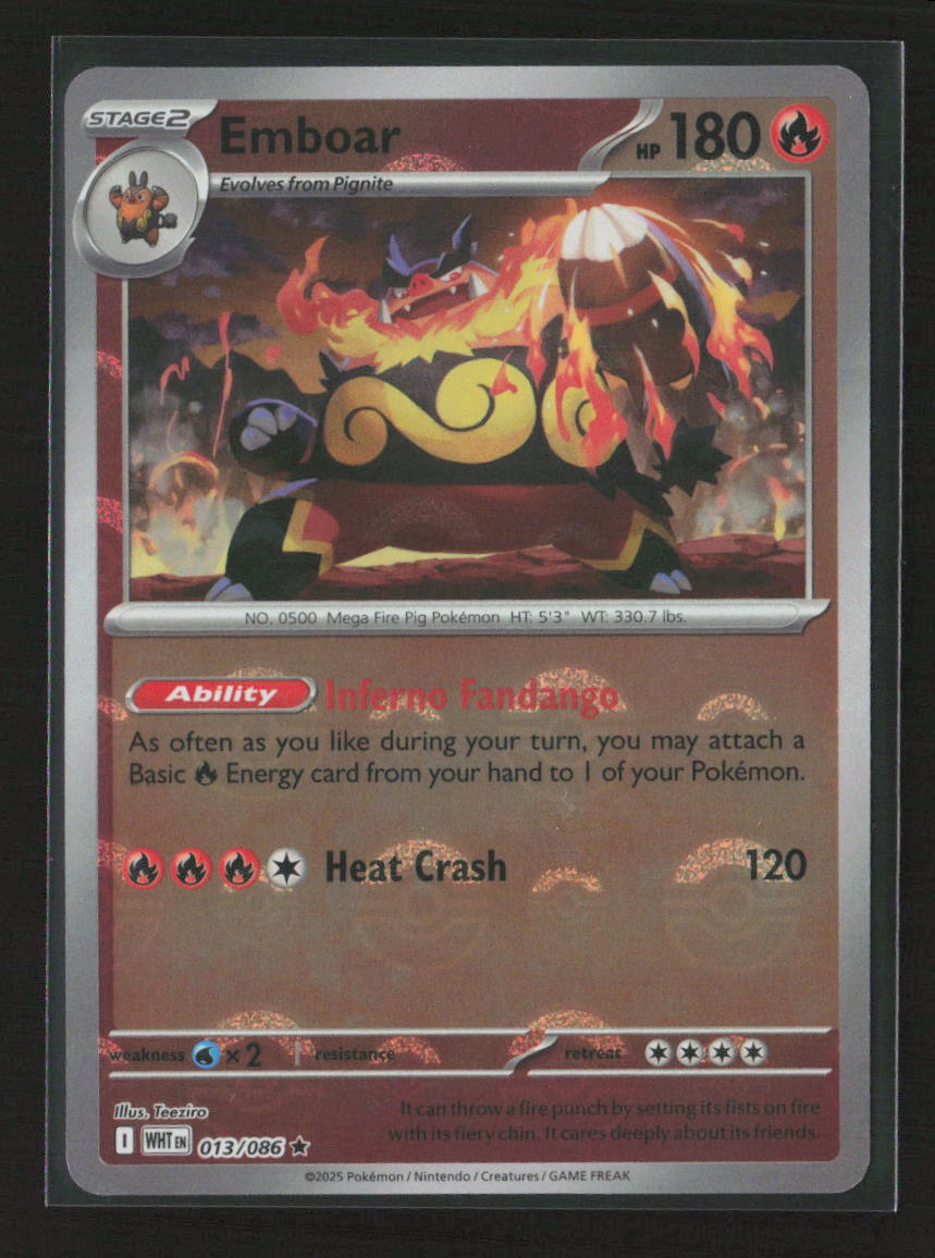 Emboar (Poke Ball Pattern) Rare SV: White Flare 013/086 NM