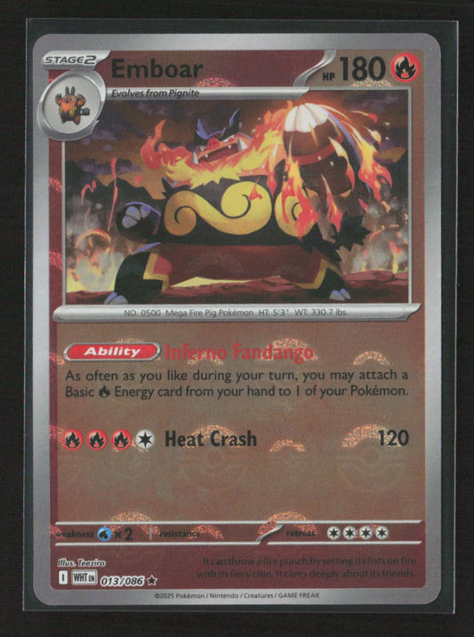 Emboar (Poke Ball Pattern) Rare SV: White Flare 013/086 NM