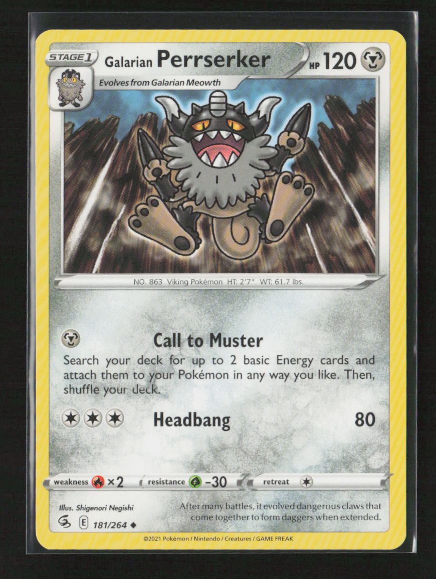 Galarian Perrserker Uncommon SWSH08: Fusion Strike 181/264 LP