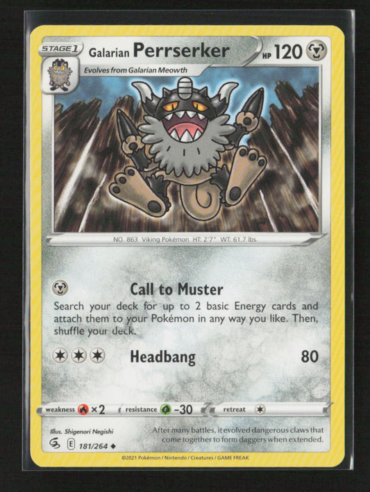 Galarian Perrserker Uncommon SWSH08: Fusion Strike 181/264 LP