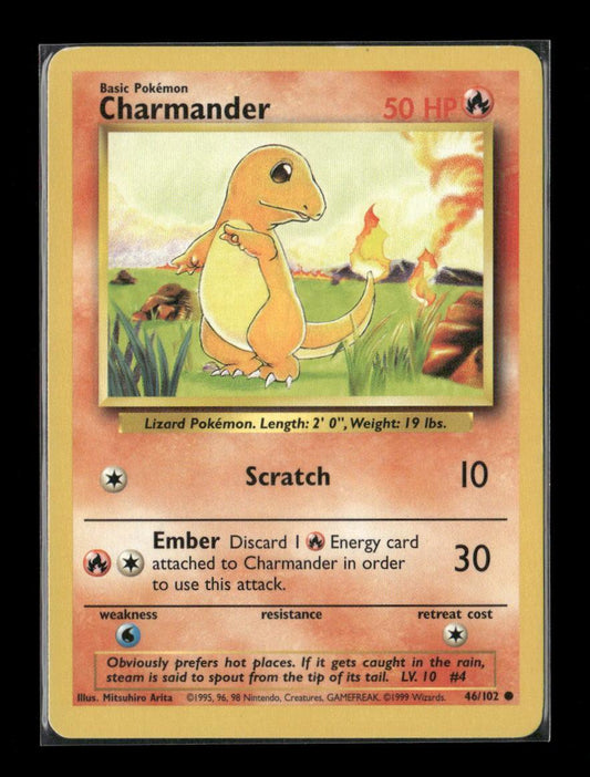 Charmander Common Base Set 046/102 LP - Kang's Collectibles