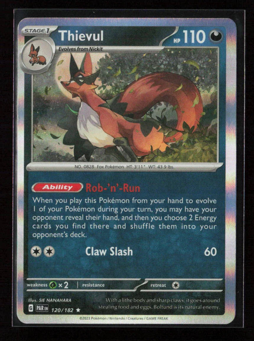 Thievul Rare SV04: Paradox Rift 120/182 NM - Kang's Collectibles