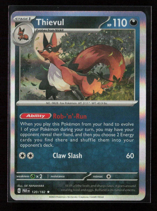 Thievul Rare SV04: Paradox Rift 120/182 NM - Kang's Collectibles