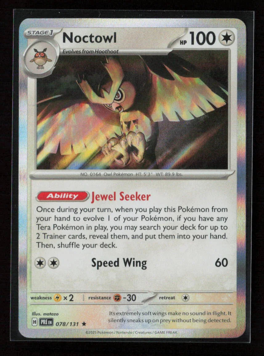 Noctowl Rare SV: Prismatic Evolutions 078/131 NM - Kang's Collectibles