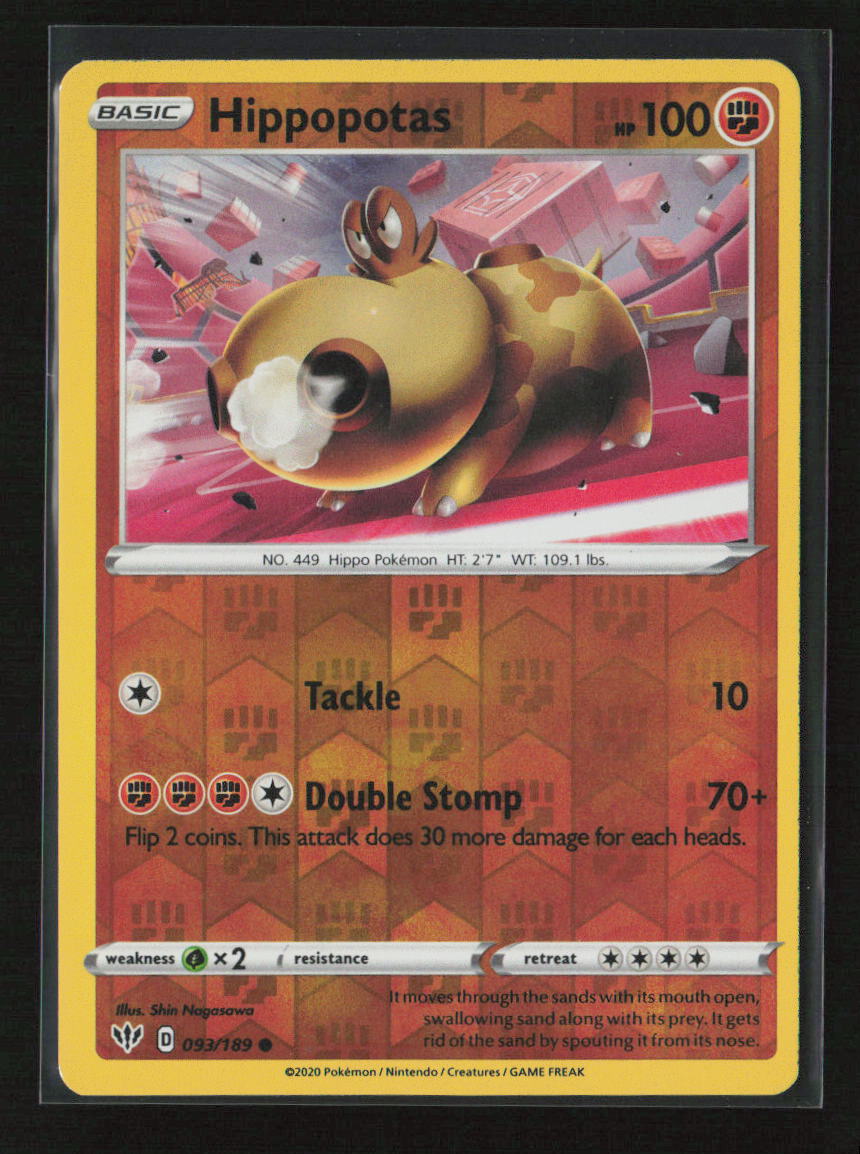 Hippopotas Common SWSH03: Darkness Ablaze 093/189 NM